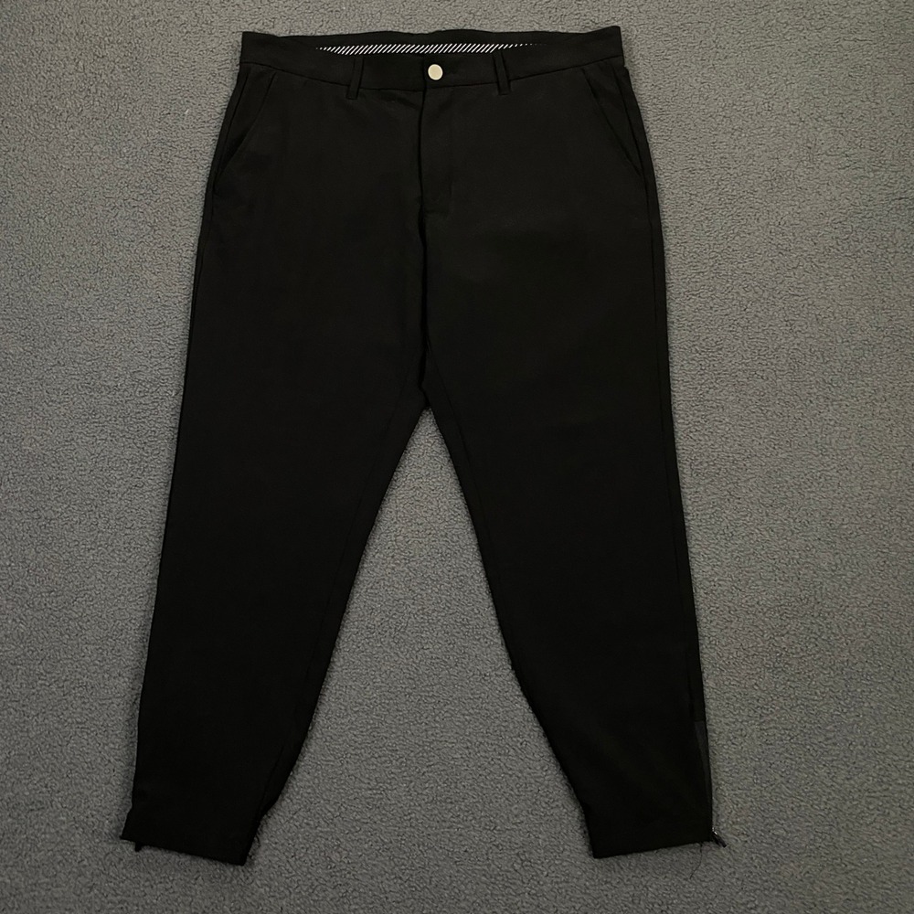 Primo Golf Jogger Pants Mens 36x27 Short Inseam Black Stretch Performance Chino